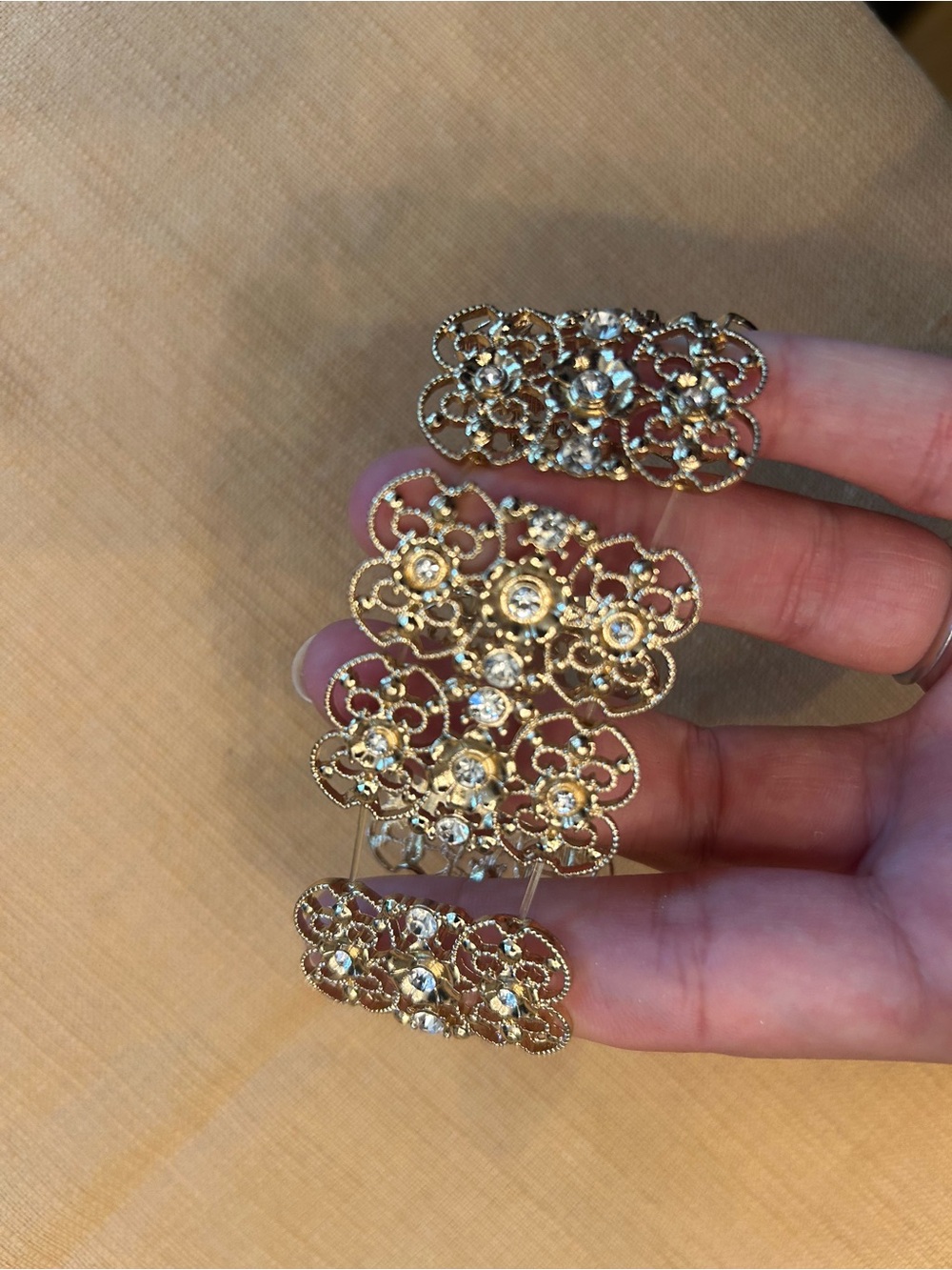 Rhinestone Filigree Extendable Bracelet - Picture 4 of 5